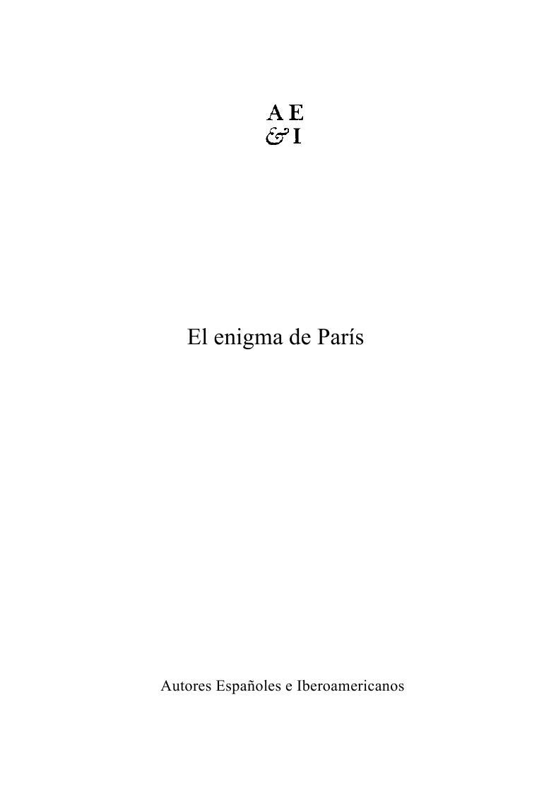 Portada de El Enigma de París